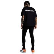 Trendseninle Official Sırt Baskılı Siyah Oversize Erkek T-shirt