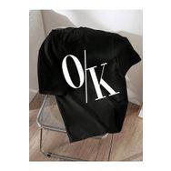 Trendseninle OK Baskılı Siyah Oversize Kadın T-shirt