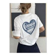 Trendseninle Optimistic Baskı Beyaz Oversize Kadın T-shirt