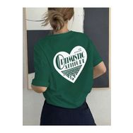 Trendseninle Optimistic Baskı Nefti Yeşil Oversize Kadın T-shirt