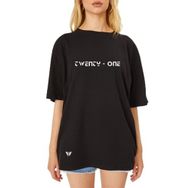 Trendseninle Özel Tasarım Siyah Oversize Kadın T-shirt