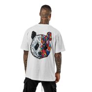 Trendseninle Panda Baskılı Beyaz Oversize Erkek T-shirt