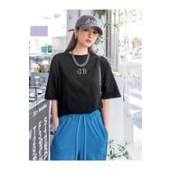 Trendseninle Penguen Baskılı Siyah Oversize Kadın T-shirt