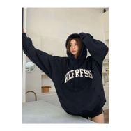 Trendseninle Refrfsh Baskılı Lacivert Kadın Sweatshirt