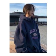 Trendseninle Resounde Creativity Baskılı Lacivert Kapüşonlu Kadın Sweatshirt