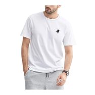 Trendseninle Running Horse Baskılı Beyaz Oversize Erkek T-shirt