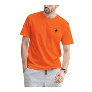 Trendseninle Running Horse Baskılı Turuncu Oversize Erkek T-shirt