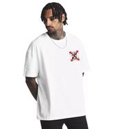 Trendseninle Savage Beyaz Oversize Baskılı Erkek T-shirt