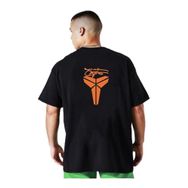 Trendseninle Siyah Turuncu İmzalı Koyu Siyah Oversize Erkek T-shirt
