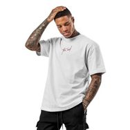 Trendseninle The End Baskılı Beyaz Oversize Erkek T-shirt