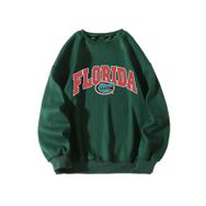 Trendseninle Timsah Baskılı Yeşil Oversize Kadın Sweatshirt