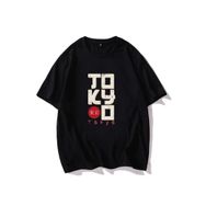 Trendseninle Tokyo Baskılı Açık Siyah Oversize Erkek T-shirt
