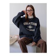 Trendseninle Vacation Joy Wake Baskılı Laci Oversize Bisiklet Yaka Kadın Sweatshirt