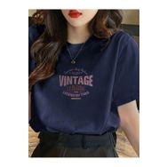 Trendseninle Vintage Leage 1990 Baskı Lacivert Oversize Kadın T-shirt
