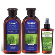 Tresan At Kuyruğu Hacimlendirici Bakım 2x300 ml Şampuan + Kayın Ağacı Özlü 125 ml Saç Toniği