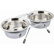 Trixie 2x0.9 lt 16 cm Gri Tıkırtısız Paslanmaz Çelik Köpek Mama Su Kabı