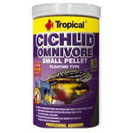 Tropical 1000 ml 360 gr Cichlid Omnivore Pellet Karışık Beslenen Cichlid Balıkları İçin Pellet Balık Yemi