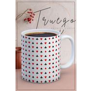 Truego Baskılı Seramik Mug Karo Desen Kupa