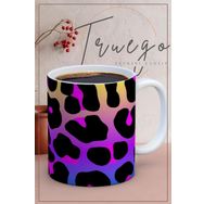 Truego Baskılı Seramik Mug Parlak Leopar Desen Kupa