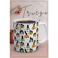 Truego Kedili Gökkuşağı Baskılı Porselen Kupa