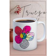 Truego Seramik Mug Soyut Çiçek Kupa