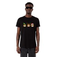 Tshirthane 3 Wise Beagles Christmas Siyah Erkek T-shirt