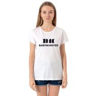Tshirthane Babymonster Logo Beyaz Kadın Bisikletyaka T-shirt