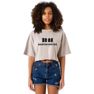 Tshirthane Babymonster Logo Taş Rengi Kadın Crop