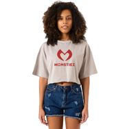 Tshirthane Babymonster Monstiez Taş Rengi Kadın Crop