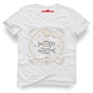 Tshirthane Balık Burcu Pisces Beyaz Erkek Tshirt