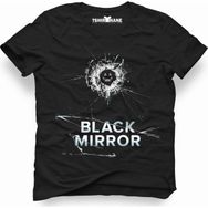 Tshirthane Black Mirror Cover Siyah Erkek Tshirt