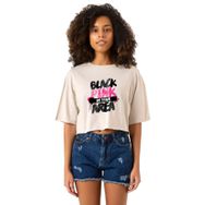 Tshirthane Black Pink In Your Area Bej Kadın Crop