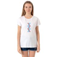 Tshirthane Bordo Mavi Dna Beyaz Kadın Bisikletyaka T-shirt