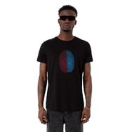 Tshirthane Bordo Mavi Parmak İzi Siyah Erkek T-shirt