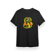 Tshirthane Cobra Kai Logo Siyah Siyah Erkek T-shirt