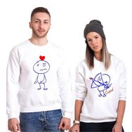 Tshirthane Cupid Heart Sevgili Kombinleri Sweatshirt Kombini
