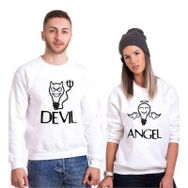 Tshirthane Devil Angel 2'li Sevgili Sweatshirt
