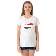 Tshirthane Euro 24 Hungary Bisikletyaka Kadın Beyaz Sweatshirt