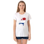 Tshirthane Euro 24 Netherlands Bisikletyaka Kadın Beyaz Sweatshirt