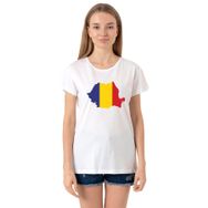 Tshirthane Euro 24 Romania Bisikletyaka Kadın Beyaz Sweatshirt