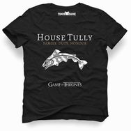 Tshirthane Game of Thrones House Tully Siyah Erkek T-shirt