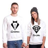 Tshirthane Groom Bride Sevgili Kombinleri Sweatshirt Kombini