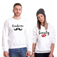 Tshirthane Handsome Beauty 2'li Sevgili Sweatshirt