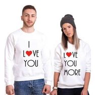 Tshirthane I Love You I Love More Sevgili Kombinleri Sweatshirt Kombini