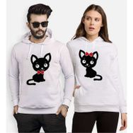 Tshirthane Kedi Kapşonlu 2'li Sevgili Sweatshirt