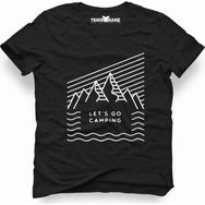 Tshirthane Lets Go Camping Dag Siyah Erkek T-shirt