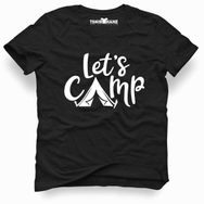 Tshirthane Lets Go Camping Siyah Erkek T-shirt