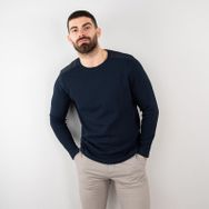 Tshirthane Likralı Lacivert Erkek Sweatshirt