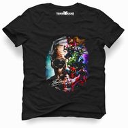 Tshirthane Marvel Stan lee Brush Siyah Erkek T-shirt