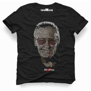 Tshirthane Marvel Stan Lee Tipografi Siyah Erkek Tshirt